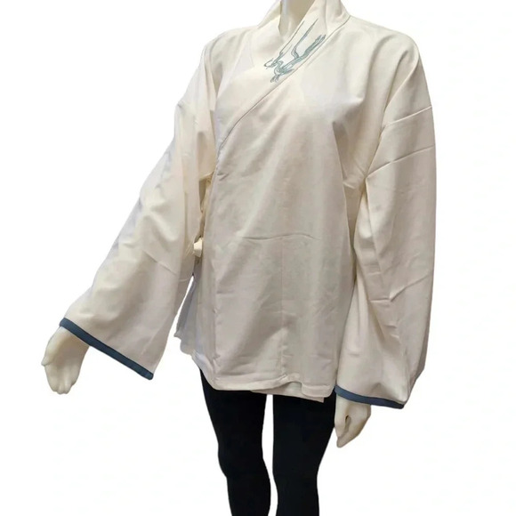 Kimono Ivory Long  Sleeve Shirt Size XL - Picture 2 of 12